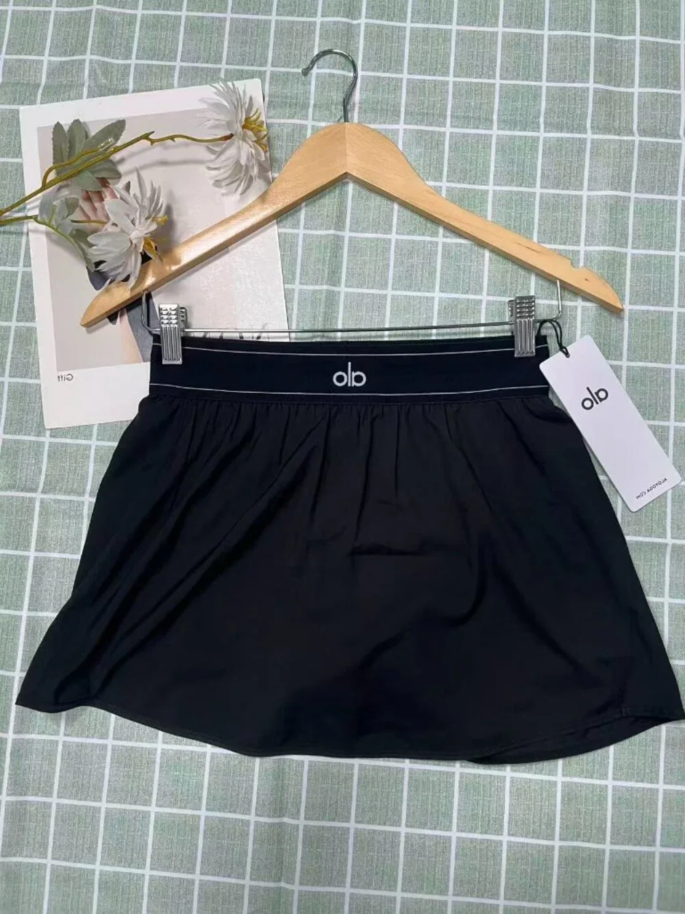 NWT 💚Alo Yoga Match Point Tennis Skirt Black 🥗Chic Sporty Mini Skirt